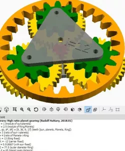 Hi-ratio Planetary gearing - combine industrial spur gears with 3D prints