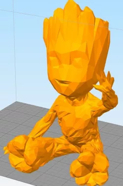 Low Poly Waving Baby Groot