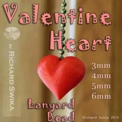 Valentine Heart Lanyard Bead for Lamp Pull, Shoelace, Pendant, Paracord