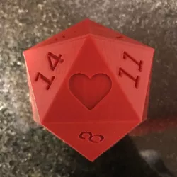 Valentine's D20 Dice Box - Remix From 3DCentralVA Model