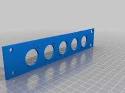 Half Wide 1U Patch Panel for 5 Neutrik D-Type Connectors