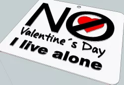 Keychain No Valentine´s Day - I live alone