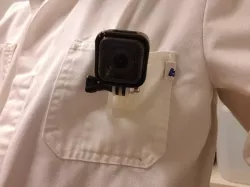 Lab coat mount gopro session