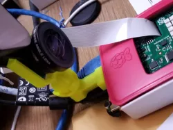 Raspbery Pi camera ball socket w/ usb & ethernet plugs