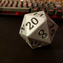 Snap-together Icosahedron - D20 - With Numbers