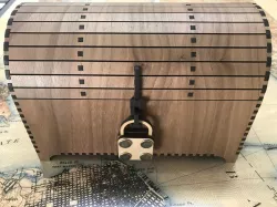 Treasure Chest with Hasp and dummy padlock - for Glowforge