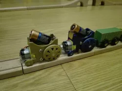 A simple ikea/brio railroad self-moving locomotive