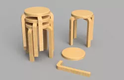 Artek Alvar Aalto Stool E60 1:12 for doll house
