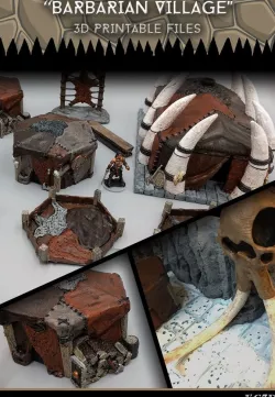 Barbarian Village - 28mm Gaming - Sample Items