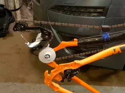 Bike chain keeper, fits quick release