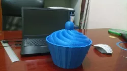 Bowl cupcake with cherry