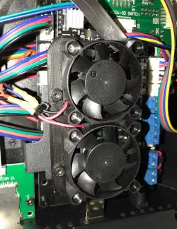 Double 40mm fan holder for Anycubic I3 Mega stepper driver/mainboard