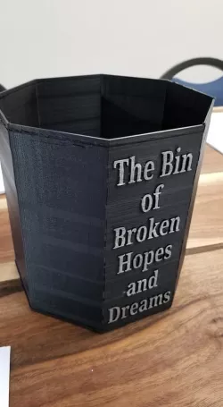 Failed print bin
