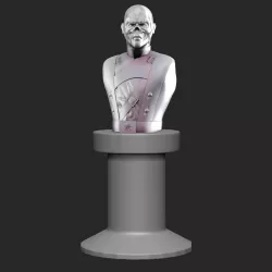 Red Skull bust with platform