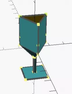 triangular trash can
