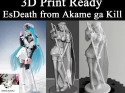 3D PRINT READY!! EsDeath from Akame ga Kill