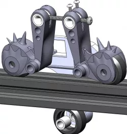 Cantilever gantry guide adjuster
