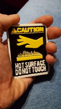 CAUTION SIGN HOT SURFACE, 3D Printer Server Rack