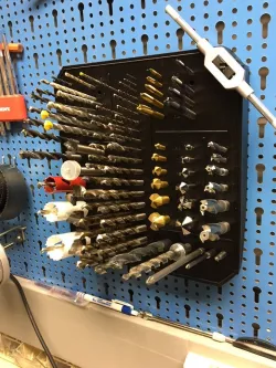 Drill bit holder for Pegboard
