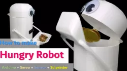 [How to make] Hungry Robot (Eat everything) using Arduino Servo Sensor 3d printer project