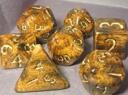 (old) 7 Piece Dice Set D4 D6 D8 D10 D12 D20 and D% (percentile die)