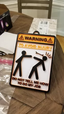 To Avoid Injury Sign! (Single Print)