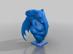 Venus of Willendorf / Elephant - Bacardi Bat crossover