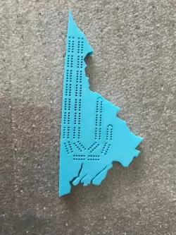 Virginia shaped Cribbage Board