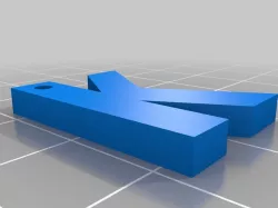3D K Key Chain -STL