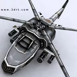 3DRT - Sci-Fi Forces - Helicopter 1  Low-poly  3D model