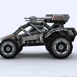 3DRT - Sci - Fi Forces - Jeep 3  Low-poly  3D model