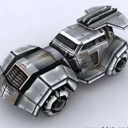 3DRT - Sci- Fi Forces - Jeep 5  Low-poly  3D model