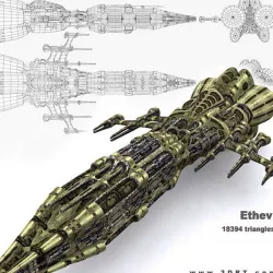 3DRT - Sci-Fi Norad Battleship - Ethev Low-poly  3D model