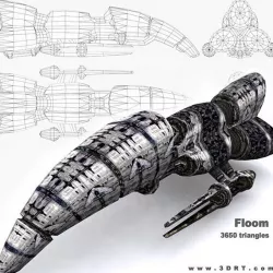 3DRT - Sci-Fi Norad Battleship - Floom Low-poly  3D model