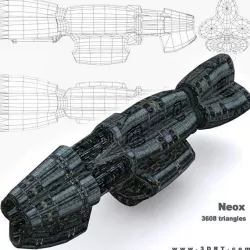 3DRT - Sci-Fi Norad Battleship - Neox Low-poly  3D model