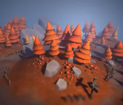 Autumn Forest Low-poly  3D model