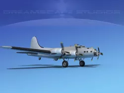 Boeing B-17F Bare Metal HP 3D model