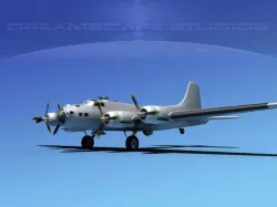 Boeing B-17G Bare Metal HP 3D model