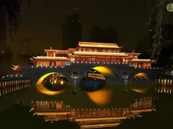 China ancient birdge -  AnShun bridge night scene  3D model