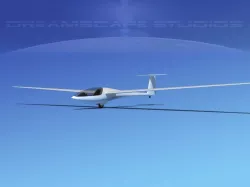 DG-400 17-Metre Sailplane Bare Metal 3D model