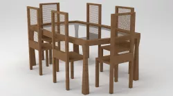Dining Table with 6 chairs 3D model