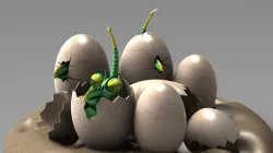 Dino eggs hatching