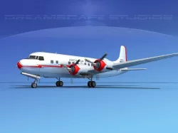 Douglas DC-6 Ansett 3D model