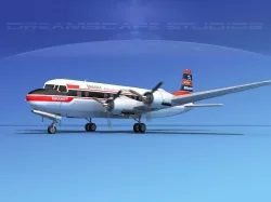 Douglas DC-6 Braniff International 3D model