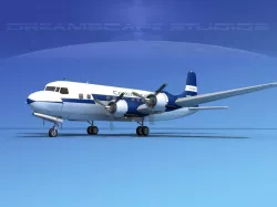 Douglas DC-6 Continental Airlines 3D model