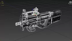 FN P90 Military Gun Low-poly  3D model