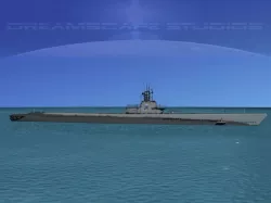 Gato Class Submarine SS-249 USS Flasher 3D model
