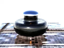 Glass pot with water overflow