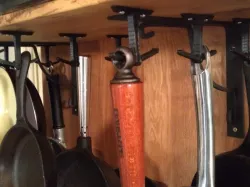 Hook for hanging pots and pans