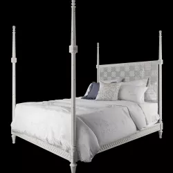 Mirelle bed Anthropologie classic double bed with linens 3D model